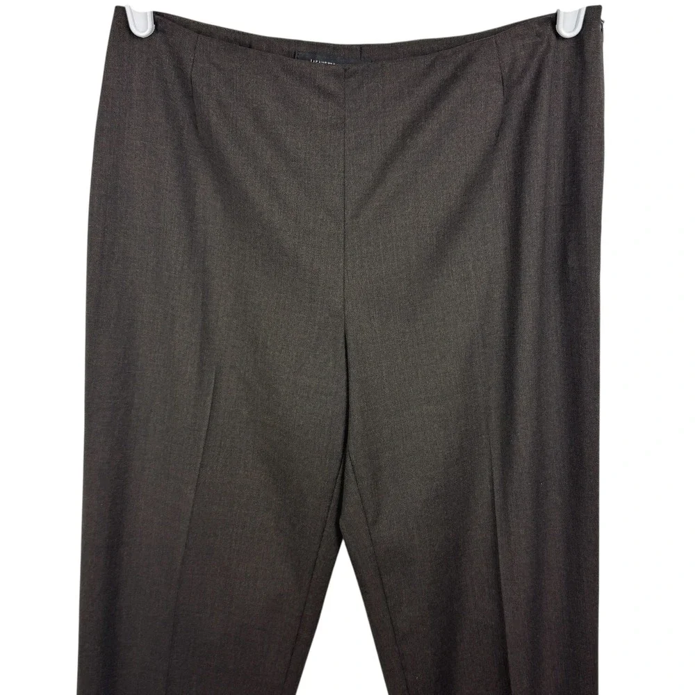 Lafayette 148 New York Women's Brown Virgin Wool‎ Blend Side Zip Dress Pants 4